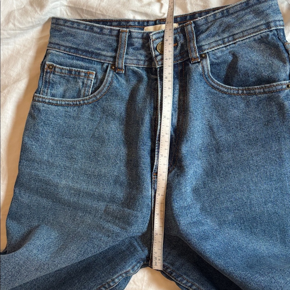 Sezane Blue High-Rise Wide-Leg Jeans - Picture 6 of 6